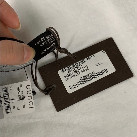 NWT Authentic Gucci Color Block Twill Silk Scarf - Picture 8 of 8